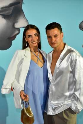 ABB ROMEOJULIA: Ekaterina Leonova and her boyfriend Ilya Viarmenich appeared on the red carpet at the premiere of the musical *Romeo and Juliet: Love Is Everything* at the Capitol Theater on August 27, 2026, in Düsseldorf, North Rhine-Westphalia, Germany