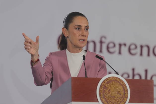 Mexico™s President Claudia Sheinbaum Holds Briefing Mexico™s President Claudia Sheinbaum Pardo speaks during her daily news conference at National Palace. on August 28, 2026 in Mexico City, Mexico. (Photo by Carlos Santiago Eyepix Group) Copyright: xCarlosxSantiago xEyepixxGroupx CS_28082026_196421