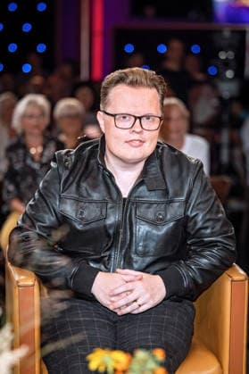 MDR Riverboat singer Angelo Kelly during the taping of the MDR talk show Riverboat on August 28, 2026, at Mediacity Leipzig 20260828SFL0009