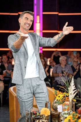 MDR Riverboat host, singer, and actor Florian Silbereisen during the taping of the MDR talk show Riverboat on August 28, 2026, at Mediacity Leipzig 20260828SFL0018