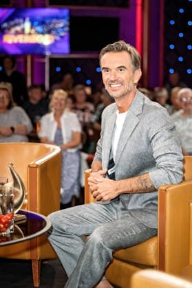 MDR Riverboat host, singer, and actor Florian Silbereisen during the taping of the MDR talk show Riverboat on August 28, 2026, at Mediacity Leipzig 20260828SFL0032