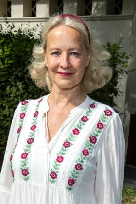 Irene Christ at the photo op for the annual press conference of the Schlossparktheater on August 26, 2026, in Berlin; annual press conference of Dieter Hallervorden s Schlossparktheater in Berlin