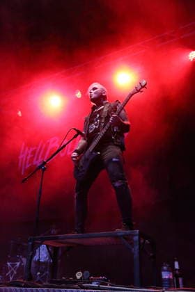 Raul Sanchez of the band Hell Boulevard as the opening act for Mono Inc. at an open-air concert at the Waschhaus in Potsdam, August 28, 2026 Hell Boulevard Concert Potsdam