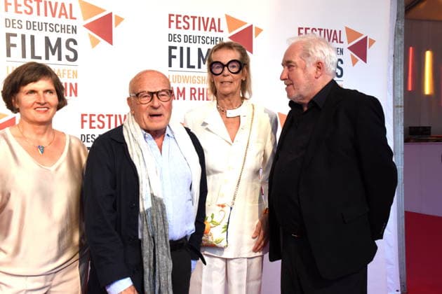 Film: Return to Montauk; Daniela Goetz, Festival Director; Volker Schlöndorff, Director; Cornelia von Maltzahn, Honorary Award Recipient; Dr. Michael Goetz, Festival Director; Ludwigshafen, August 28, 2026, on the banks of the Rhine; 22nd German Film Festival 2026; Photo: Ludwigshafen