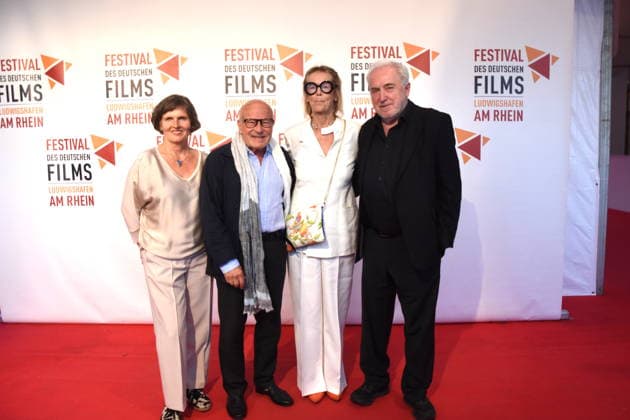 Film: Return to Montauk; Daniela Goetz, Festival Director; Volker Schlöndorff, Director; Cornelia von Maltzahn, Honorary Award Recipient; Dr. Michael Goetz, Festival Director; Ludwigshafen, August 28, 2026, on the banks of the Rhine; 22nd German Film Festival 2026; Photo: Ludwigshafen