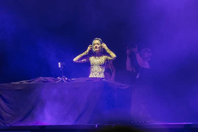 Felicia Bianco at the Rheinkilometer 652 Open Air at the Kunst Rasen in Bonn on August 28, 2026. Cologne-based DJ Felicia Bianco performing an open-air DJ set at the Kunst Rasen in Bonn, Bonn-Gronau, North Rhine-Westphalia, Germany Copyright: xMarcxJohnx
