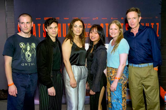 Guest, Sebastian Urzendowsky, Alev Irmak, Chen Emilie Yan, Julia Jentsch, and Arnd Klawitter at the premiere of the film *Staatsschutz* at Cinenova in Cologne, August 28, 2026 Foto:xC.xAdolph xFuturexImagex staatsschutz_6703