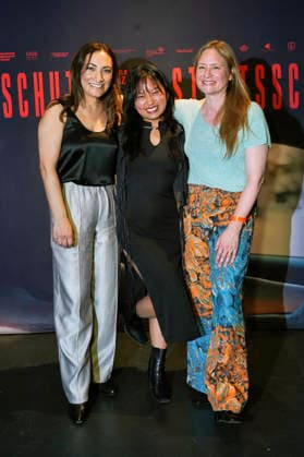 Alev Irmak, Chen Emilie Yan, and Julia Jentsch at the premiere of the film *Staatsschutz* at Cinenova in Cologne, August 28, 2026 Foto:xC.xAdolph xFuturexImagex staatsschutz_6705