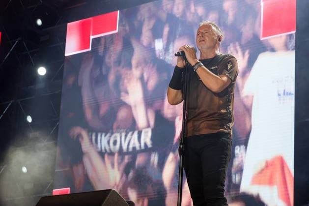 Marko Perkovic Thompson concert in Vukovar, Croatia Marko Perkovic Thompson performs on stage during his concert at Economic Zone in Vukovar, Croatia on August 29, 2026.  DavorxJavorovic PIXSELL