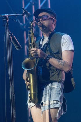 Viagra Boys perform at Reading Festival 2026 Saturday - Little John s Farm, Reading, UK Saxophonist Oskar Carls of Swedish post punk band Viagra Boys performs on The Gallery Stage at Reading Festival 2026, Little John s Farm, Reading, England, UK on Saturday 29 August 2026., Credit:Justin Ng Avalon UK, England, Reading, Little John s Farm Copyright: xJustinxNgx xAvalonx 1129182201