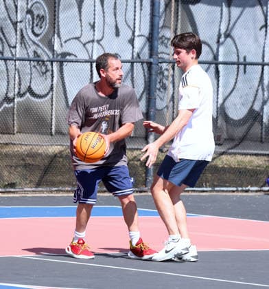 Adam Sandler playing basketball in New York Actor Adam Sandler is playing basketball with friends in New York on August 29, 2026. Adam will turn 60 years old on September 9th. Photo by Dylan Travis ABACAPRESS.COM New York NY  Copyright: xDylanxTravis ABACAx