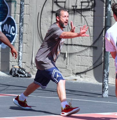Adam Sandler playing basketball in New York Actor Adam Sandler is playing basketball with friends in New York on August 29, 2026. Adam will turn 60 years old on September 9th. Photo by Dylan Travis ABACAPRESS.COM New York NY  Copyright: xDylanxTravis ABACAx