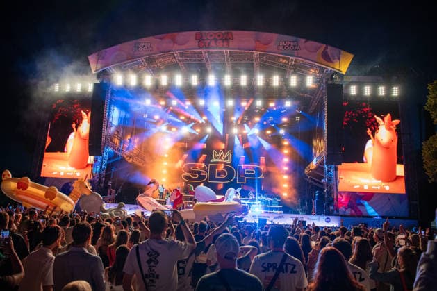 The German band SDP performing at the Superbloom Festival in Munich s Olympic Park on August 29, 2026; Munich Olympic Park, Bavaria, Germany