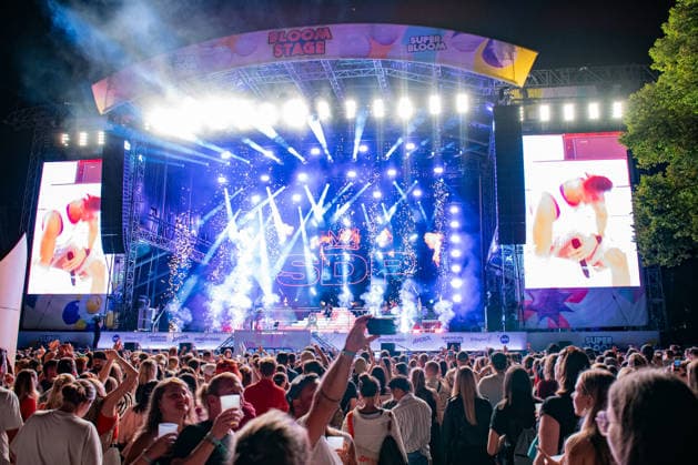 The German band SDP performing at the Superbloom Festival in Munich s Olympic Park on August 29, 2026, Munich Olympic Park, Bavaria, Germany
