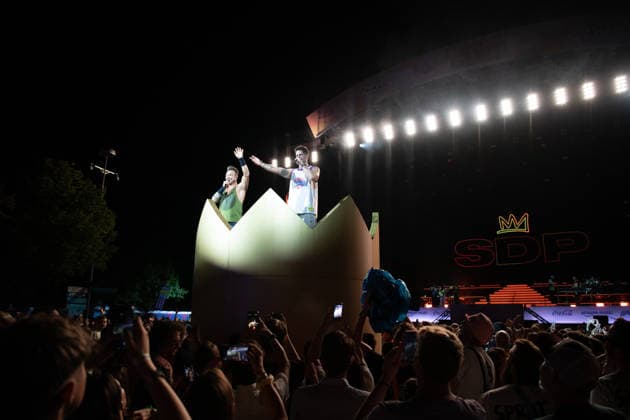 The German band SDP performing at the Superbloom Festival in Munich s Olympic Park on August 29, 2026, Munich Olympic Park, Bavaria, Germany