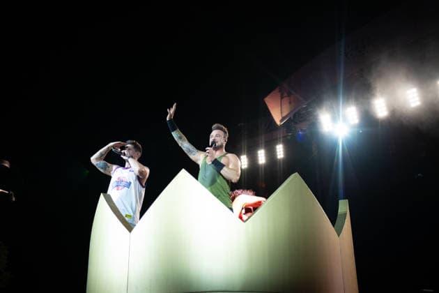 The German band SDP performing at the Superbloom Festival in Munich s Olympic Park on August 29, 2026, Munich Olympic Park, Bavaria, Germany