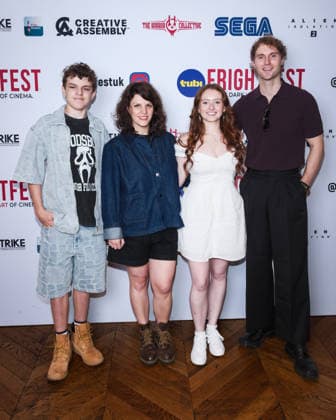 Uk Premiere Of The Last Temptation Of Becky on Sunday 30 August 2026 Noah Leggott, Jenn Wexler, Aoife Hughes, Desmond Eastwood attends the media wall for the Uk Premiere Of The Last Temptation Of Becky during Tubi Frightfest 2026 on Sunday 30 August 2026 at Odeon Luxe Leicester Square, London. ., Credit:Julie Edwards Avalon  Copyright: xJuliexEdwardsx xAvalonx 1129292635