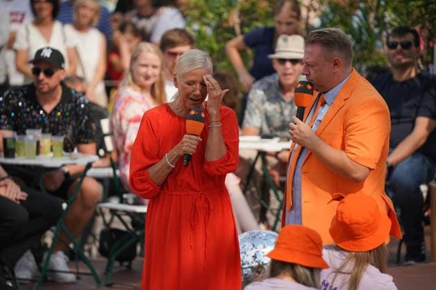 ZDF Fernsehgarten 2026: Andrea Kiwi Kiewel on ZDF Fernsehgarten with the theme Schlager Party on August 30, 2026, in Mainz, Mainz, ZDF Fernsehgarten, Rhineland-Palatinate