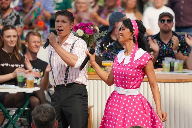 ZDF Fernsehgarten 2026: Vanessa Neigert and Giovanni Weisheit on ZDF Fernsehgarten, themed Schlager Party, on August 30, 2026, in Mainz, Rhineland-Palatinate, Germany