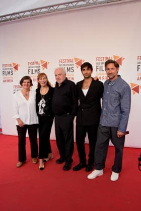 Film: *The Defender: The Lenzi Case* Daniela Goetz, Festival Director; Andrea Sawatzki, Actress; Dr. Michael Goetz, Festival Director; Sergen Meral, Actor; Benjamin Sadler, Actor; Ludwigshafen, August 30, 2026, on the banks of the Rhine; 22nd German Film Festival 2026; Photo: Ludwigshafen
