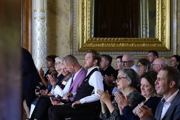 Samuel Koch at the 27th presentation of the prestigious Erich Kästner Prize to Samuel Koch by the Dresden Press Club at Albrechtsberg Castle in Dresden, August 30, 2026 Copyright: xMatthiasxWehnertx