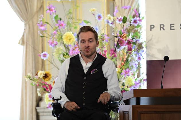 Samuel Koch at the 27th presentation of the prestigious Erich Kästner Prize to Samuel Koch by the Dresden Press Club at Albrechtsberg Castle in Dresden, August 30, 2026 Copyright: xMatthiasxWehnertx