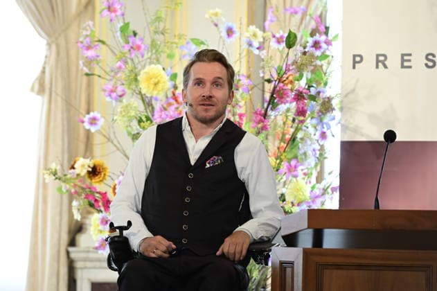 Samuel Koch at the 27th presentation of the prestigious Erich Kästner Prize to Samuel Koch by the Dresden Press Club at Albrechtsberg Castle in Dresden, August 30, 2026 Copyright: xMatthiasxWehnertx
