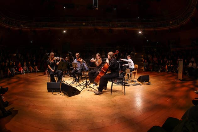 Concert by mum performs at the Boulez Saal in Berlin, as part of the POP Kultur Festival Berlin; mum performs Sonnenuhr, by Gunnar Tynes and Örvar Smarason