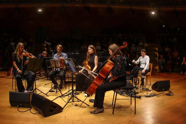 Concert by mum performs at the Boulez Saal in Berlin, as part of the POP Kultur Festival Berlin; mum performs Sonnenuhr, by Gunnar Tynes and Örvar Smarason