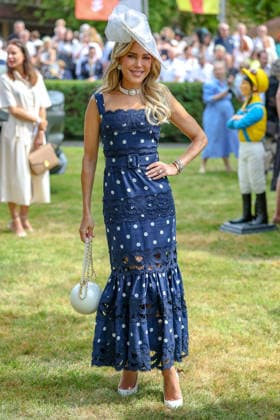 August 31, 2026, Baden-Baden: Dutch model Sylvie Francoise Meis visits the racetrack in Iffezheim for the horse race held in conjunction with the 156th Casino Baden-Baden Golden Whip Prize, Baden-Baden, Germany