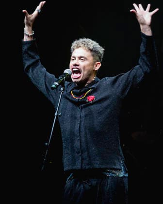 SaO PAULO, SP - 30.08.2026: SHOW SILVERO PEREIRA CANTA BELCHIOR - Actor Silvero Pereira performs a show in Sao Paulo in homage to the musician Belchior from Ceara. Interpreting classic Brazilian popular music (MPB) songs such as "Como Nossos Pais" and "Medo de Aviao," Silvero Pereira comments on the singer& 39;s work and life, revisiting great MPB songs. The performance took place at Sesc Santo Amaro on the evening of Sunday, August 30, 2026, in Sao Paulo. x3007616x  VanxCampos