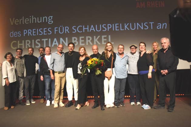 with TEAM (in no particular order): Film *A Nightgown for Two*; Daniela Goetz, Festival Director; Christian Berkel, Actor; 2026 Festival Award Winner for Acting; Dr. Michael Goetz, Festival Director; Rick Oste