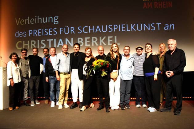 with TEAM (in no particular order): Film *A Nightgown for Two*; Daniela Goetz, Festival Director; Christian Berkel, Actor; 2026 Festival Award Winner for Acting; Dr. Michael Goetz, Festival Director; Rick Oste
