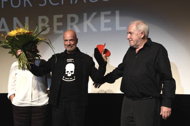 Daniela Goetz, Festival Director; Christian Berkel, Actor; 2026 Festival Award Winner for Acting; Dr. Michael Goetz, Laudator; Festival Director, Ludwigshafen, August 30, 2026, on the banks of the Rhine; 22nd German Film Festival 2026; Photo: Ludwigshafen