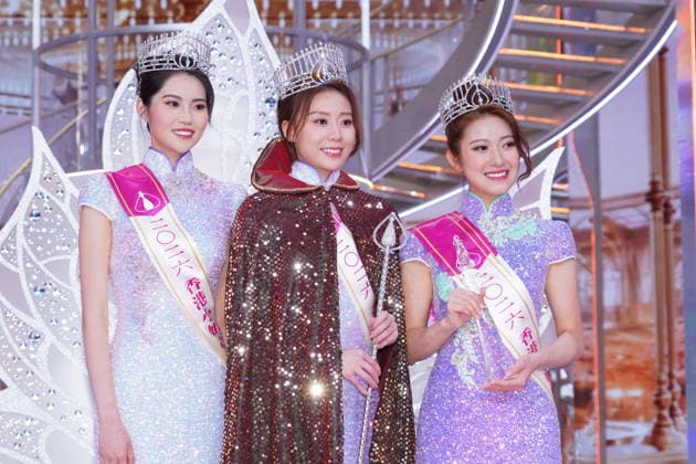 HONG KONG, CHINA - AUGUST 30: First runner-up Ada Tang, Miss Hong Kong 2026 Bernice Yuen, second runner-up Scarlett Li pose at the Miss Hong Kong 2026 pageant on August 30, 2026 in Hong Kong, China.  Copyright: xVCGx 111663131005