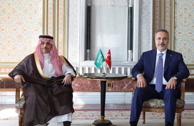 Turkish Foreign Minister Hakan Fidan meets Saudi counterpart Faisal bin Farhan in Istanbul ISTANBUL, TURKIYE - AUGUST 31: (----EDITORIAL USE ONLY MANDATORY CREDIT - TURKISH FOREIGN MINISTRY HANDOUT - NO MARKETING NO ADVERTISING CAMPAIGNS - DISTRIBUTED AS A SERVICE TO CLIENTS----) Turkish Foreign Minister Hakan Fidan (R) meets with Saudi Arabian Foreign Minister Faisal bin Farhan Al Saud (L) in Istanbul, Turkiye, on the sidelines of the first meeting of the Strategic Political and Defense Committee, established under the Mecca Joint Defense Agreement. Turkish Foreign Ministry Handout Anadolu Istanbul Turkey. Editorial use only. Please get in touch for any other usage.  Copyright: x2026xAnadoluxTurkishxForeignxMinistry Handoutx