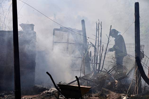 RECORD DATE NOT STATED IPA87968491 - Viareggio (Lu): An arson fire strikes an animal shelter in the hamlet of Torre del Lago Puccini. Investigators are looking into the matter. In the photo: firefighters in action  Copyright: xx xx 87968491.jpeg