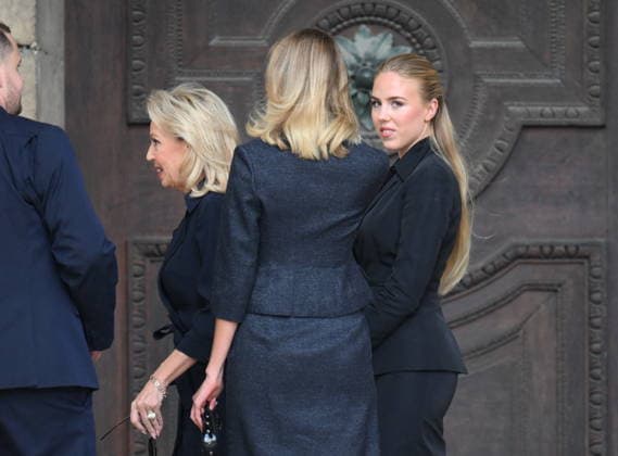 Mathilde Favier Funeral - Paris Camilla of Bourbon-Two Sicilies and Princess Maria Carolina of Bourbon-Two Sicilies during the funeral of Mathilde Favier, director of public relations for Christian Dior Couture, at the Saint-Sulpice church in Paris, France, on August 31, 2026. She died in a car accident with her partner, French producer Nicolas Altmayer, on August 17, aged 57 and 61, respectively. Photo by Eliot Blondet ABACAPRESS.COM Paris France  Copyright: xBlondetxEliot ABACAx