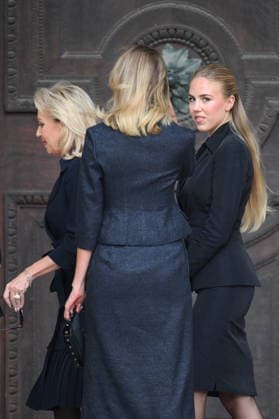 Mathilde Favier Funeral - Paris Camilla of Bourbon-Two Sicilies and Princess Maria Carolina of Bourbon-Two Sicilies during the funeral of Mathilde Favier, director of public relations for Christian Dior Couture, at the Saint-Sulpice church in Paris, France, on August 31, 2026. She died in a car accident with her partner, French producer Nicolas Altmayer, on August 17, aged 57 and 61, respectively. Photo by Eliot Blondet ABACAPRESS.COM Paris France  Copyright: xBlondetxEliot ABACAx