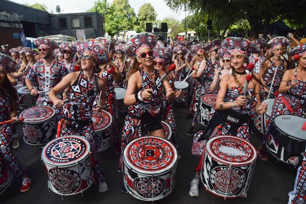 August 31, 2026, London, England, United Kingdom: Drummers perform in the parade on the final day of the Notting Hill Carnival. This year celebrates the 60th anniversary of EuropeÃ¢â‚¬â ¢s biggest street festival. London United Kingdom  - ZUMAv130 20260831_zip_v130_016 Copyright: xVukxValcicx