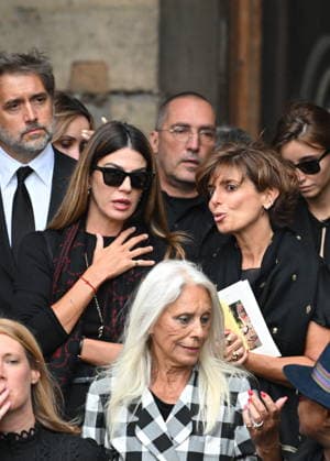 Mathilde Favier Funeral - Paris Bianca Brandolini during the funeral of Mathilde Favier, director of public relations for Christian Dior Couture, at the Saint-Sulpice church in Paris, France, on August 31, 2026. She died in a car accident with her partner, French producer Nicolas Altmayer, on August 17, aged 57 and 61, respectively. Photo by Florian Poitout ABACAPRESS.COM Paris France  Copyright: xPoitoutxFlorian ABACAx