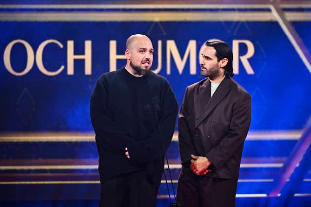 STOCKHOLM, SWEDEN 20260831 Anis Don Demina and Behrouz Berra Badreh present the Crystal Award for Comedy and Humor of the Year at the Kristallen Gala at Cirkus in Stockholm STOCKHOLM SWEDEN x10430x  Copyright: xChristinexOlsson TTx KRISTALLENGALAN 2026 3HM3X5I8JPo