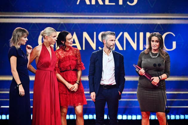 STOCKHOLM, SWEDEN, August 31, 2026: Fanny zu Knyphausen delivers her acceptance speech as *Kalla fakta*, *Klarna*, and *Mirakelpillren* win the Crystal Award for Investigative Journalism of the Year at the 2026 Kristallen Gala at Cirkus in Stockholm STOCKHOLM, SWEDEN x10430x  Copyright: xChristinexOlsson TTx KRISTALLENGALAN 2026 mwLD5NGEUok