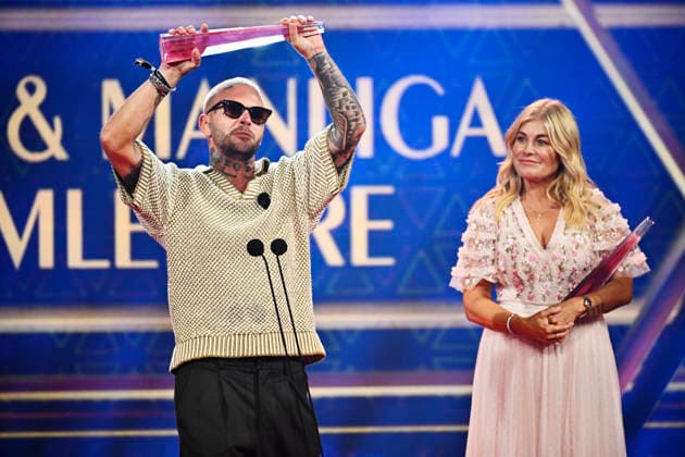 STOCKHOLM, SWEDEN 20260831 Joakim Lundell and Pernilla Wahlgren win the Kristallen awards for Male and Female Host of the Year at the 2026 Kristallen Gala at Cirkus in Stockholm STOCKHOLM SWEDEN x10430x  Copyright: xChristinexOlsson TTx KRISTALLENGALAN 2026 I1fu2If7jy0