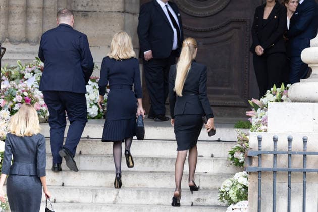 Mathilde Favier Funeral - Paris RL Camilla of Bourbon-Two Sicilies and Princess Maria Carolina of Bourbon-Two Sicilies during the funeral of Mathilde Favier, director of public relations for Christian Dior Couture, at the Saint-Sulpice church in Paris, France, on August 31, 2026. She died in a car accident with her partner, French producer Nicolas Altmayer, on August 17, aged 57 and 61, respectively. Photo by Raphael Lafargue ABACAPRESS.COM Paris France  Copyright: xLafarguexRaphael ABACAx