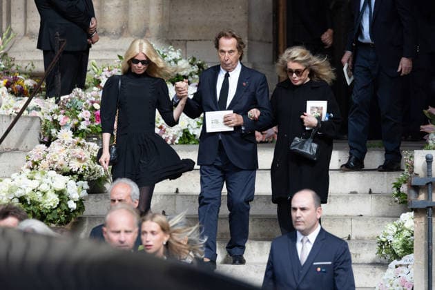 Mathilde Favier Funeral - Paris RL Catherine Deneuve, Claudia Schiffer during the funeral of Mathilde Favier, director of public relations for Christian Dior Couture, at the Saint-Sulpice church in Paris, France, on August 31, 2026. She died in a car accident with her partner, French producer Nicolas Altmayer, on August 17, aged 57 and 61, respectively. Photo by Raphael Lafargue ABACAPRESS.COM Paris France  Copyright: xLafarguexRaphael ABACAx
