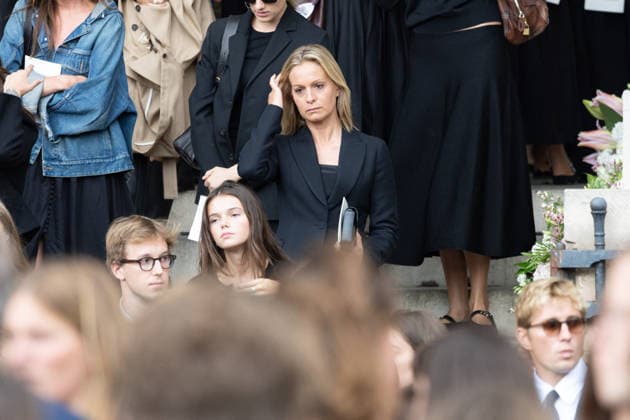Mathilde Favier Funeral - Paris RL Audrey Crespo-Mara during the funeral of Mathilde Favier, director of public relations for Christian Dior Couture, at the Saint-Sulpice church in Paris, France, on August 31, 2026. She died in a car accident with her partner, French producer Nicolas Altmayer, on August 17, aged 57 and 61, respectively. Photo by Raphael Lafargue ABACAPRESS.COM Paris France  Copyright: xLafarguexRaphael ABACAx