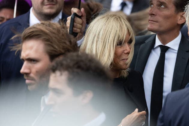 Mathilde Favier Funeral - Paris RL French First Lady Brigitte Macron during the funeral of Mathilde Favier, director of public relations for Christian Dior Couture, at the Saint-Sulpice church in Paris, France, on August 31, 2026. She died in a car accident with her partner, French producer Nicolas Altmayer, on August 17, aged 57 and 61, respectively. Photo by Raphael Lafargue ABACAPRESS.COM Paris France  Copyright: xLafarguexRaphael ABACAx
