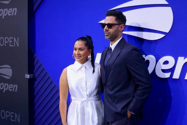 Celebs arrive at the US Open - NYC Hasan Minhaj with his wife arrive at the night session on day 2 at the US Open in New York, NY on August 31, 2026. Photo by Charles Guerin ABACAPRESS.COM New York City NY United States  Copyright: xGuerinxCharles ABACAx