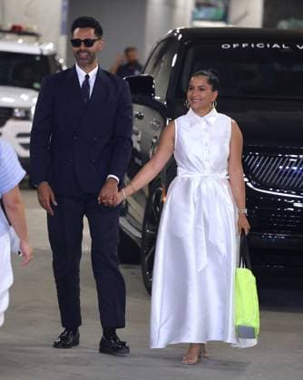Celebs arrive at the US Open - NYC Hasan Minhaj with his wife arrive at the night session on day 2 at the US Open in New York, NY on August 31, 2026. Photo by Charles Guerin ABACAPRESS.COM New York City NY United States  Copyright: xGuerinxCharles ABACAx